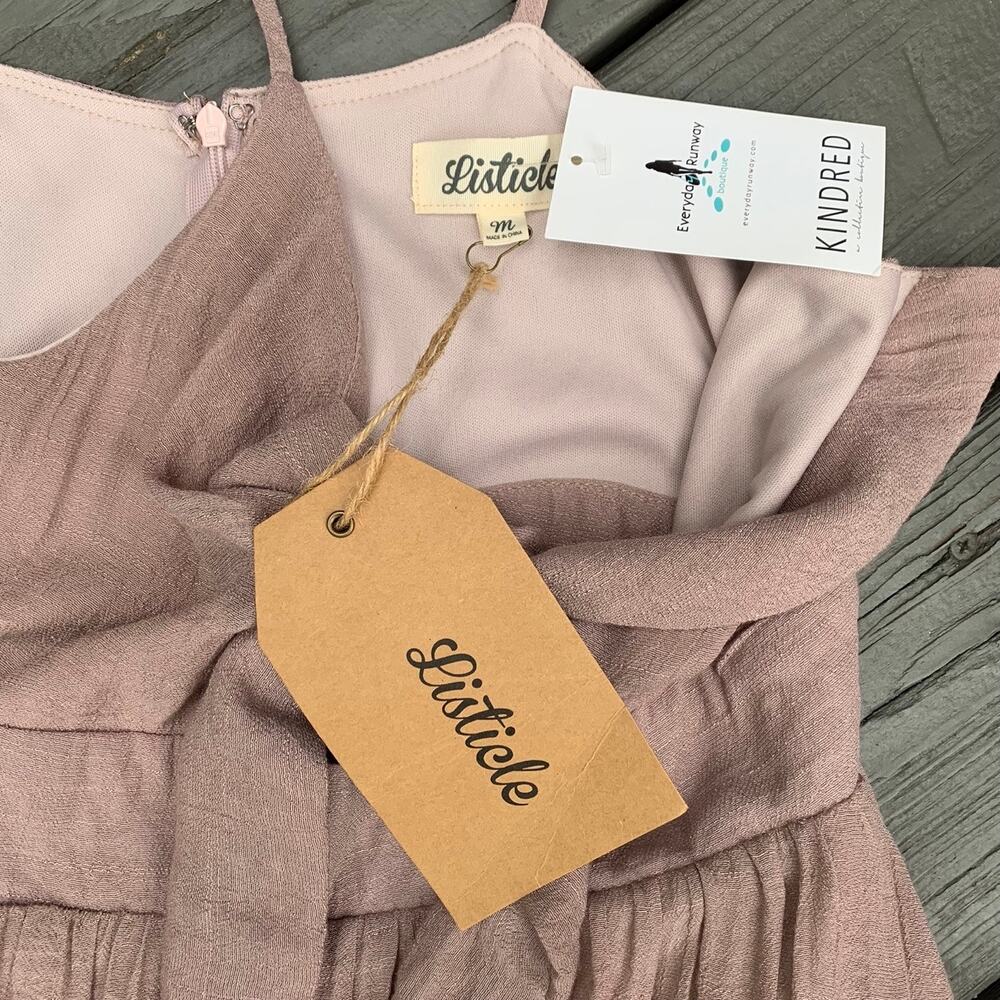 Listicle Front Tie Cutout Maxi Dress Mauve Adjustable Straps NEW Size M - Picture 8 of 12
